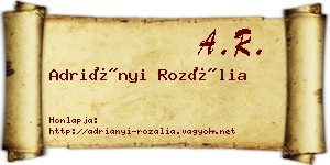 Adriányi Rozália névjegykártya