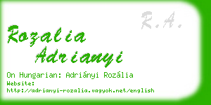 rozalia adrianyi business card