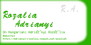 rozalia adrianyi business card